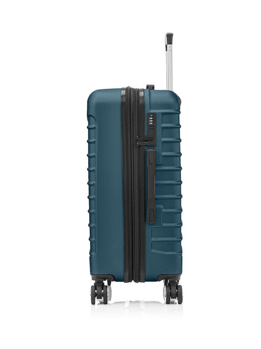 Quasar Line Reisekoffer Hartschalen Petrol Blue mit 4 Räder Set 3Stück