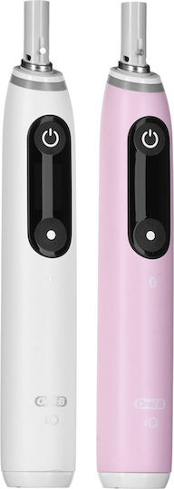 Oral-B iO Series 6 Electric Toothbrush with Timer and Pressure Sensor Duo Pack White/Pink