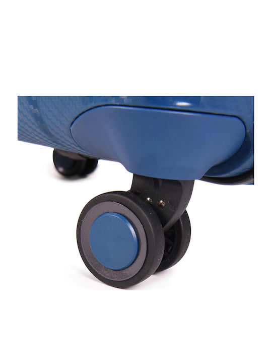 Estil Βαλίτσα Ταξιδίου Καμπίνας Σκληρή Hard Blue με 4 Ρόδες Ύψους 55εκ.