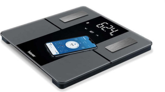 Beurer BF500 Smart Bathroom Scale with Body Fat Counter & Bluetooth Gray