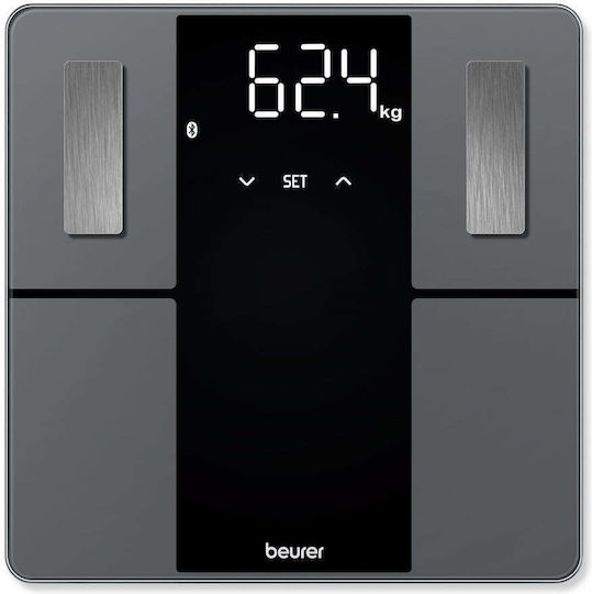 Beurer BF500 Smart Bathroom Scale with Body Fat Counter & Bluetooth Gray