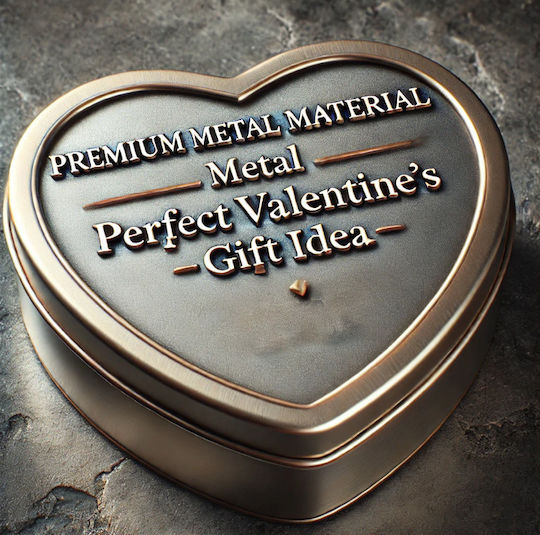 Handgefertigte Metalllegierung Herzbox AEK Nr. 42 Valentinstag 15x14x4,5cm