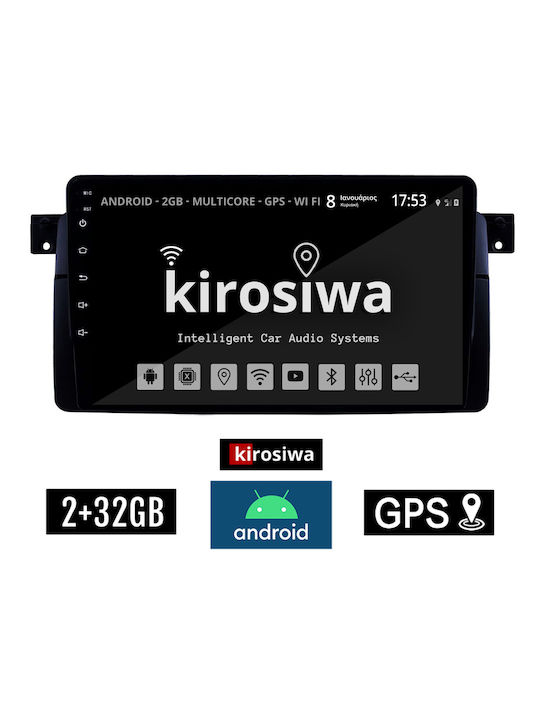 Kirosiwa Car Audio System for BMW Series 3 (E46) / M3 E46 1998-2005 (Bluetooth/USB/AUX/WiFi/GPS/Apple-Carplay/Android-Auto) with Touch Screen 9"