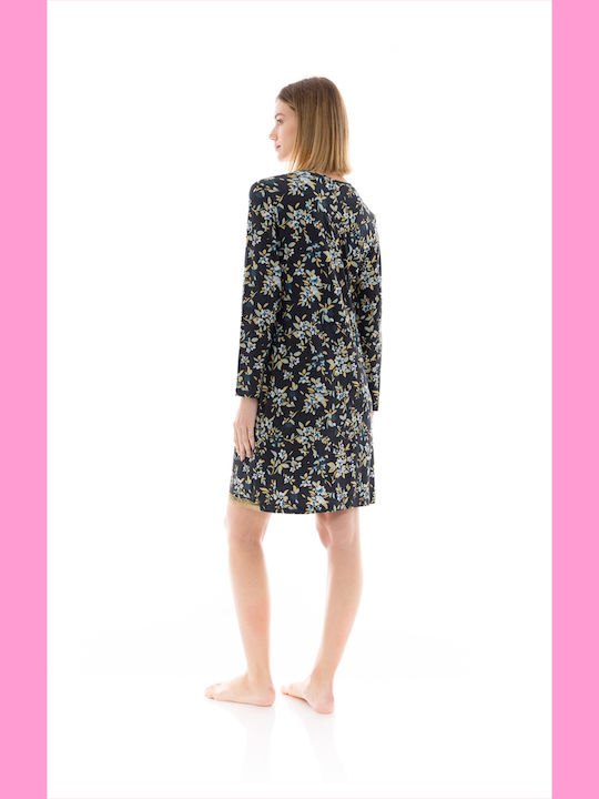 Pink Label Winter Damen Nachthemd Pink