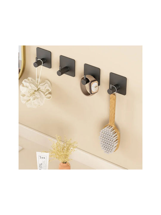 Olympus Single Wall-Mounted Bathroom Hook Black