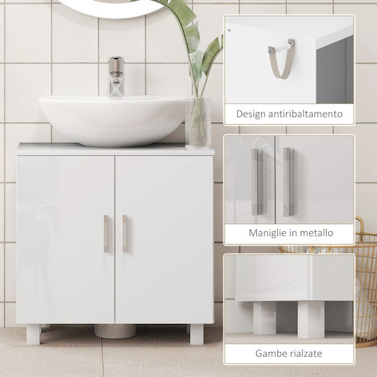 HomCom Πάγκος χωρίς Νιπτήρα Μ60xΒ35xΥ60cm Λευκό