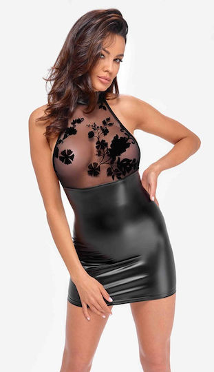 Noir Handmade Mini Sexy Φόρεμα Μαύρο