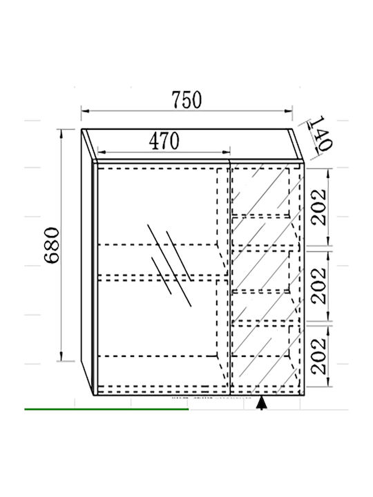 Martin Oglindă de Baie Lumini LED cu Raft & Dulap 80x68cm Alb