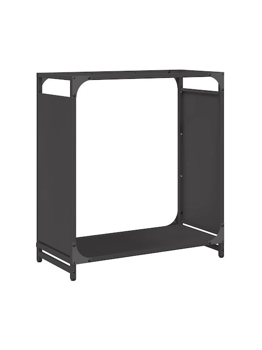 vidaXL Wooden Shelf Wood Storage 60x28x65cm Black