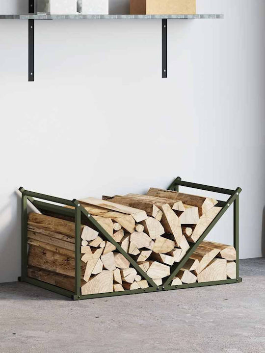 vidaXL Lemn Raft Depozitare lemne 70x43x34.5cm Verde