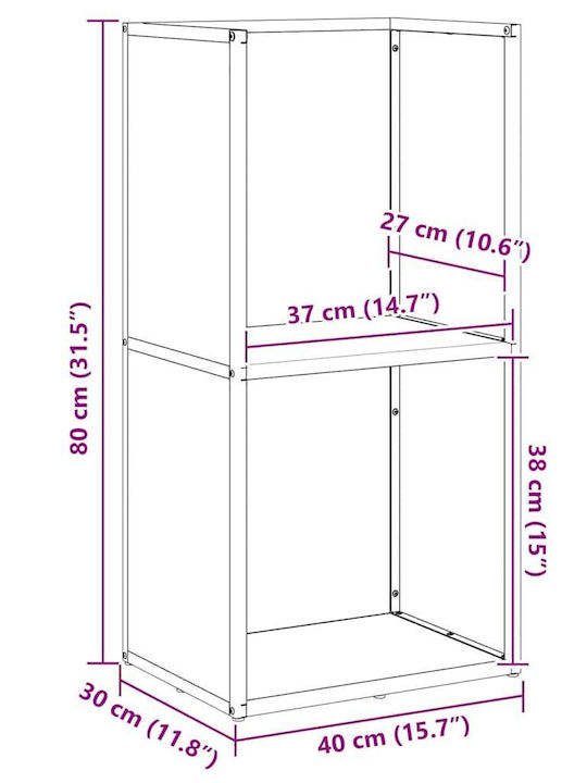 vidaXL Hölzernes Regal Holzlagerung 40x30x80cm
