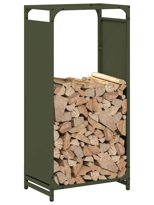 vidaXL Firewood Wooden Shelf Wood Storage 44x28x90cm Green