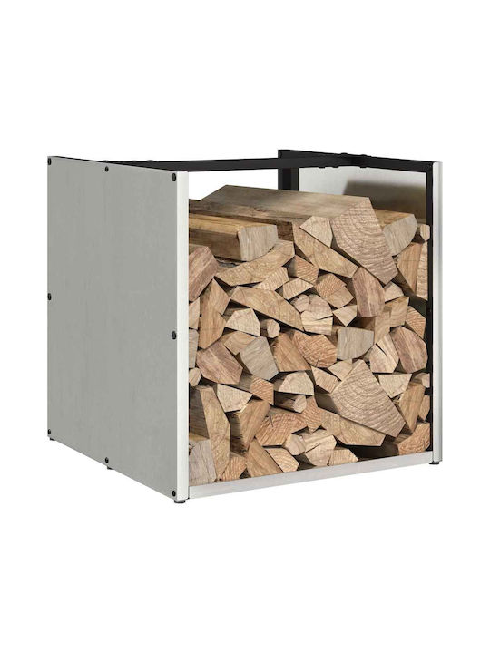 vidaXL Inox Ράφι Αποθήκευσης Ξύλων 40x40x40cm Ασημί