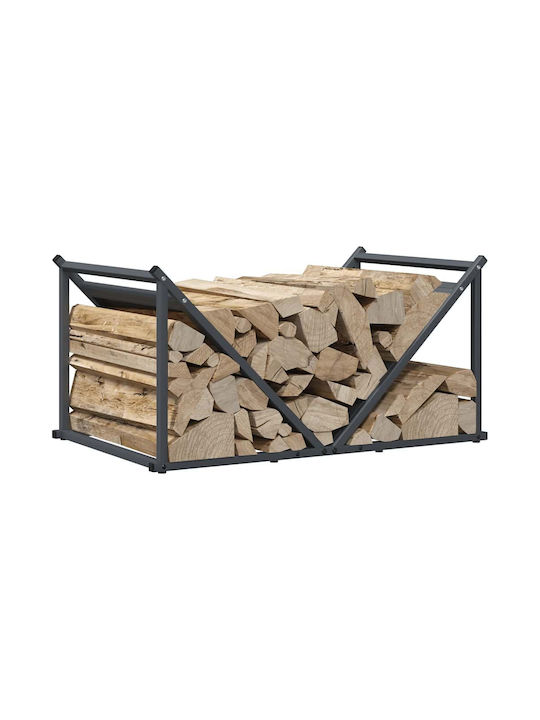 vidaXL Lemn Raft Depozitare lemne 70x43x34.5cm Gri