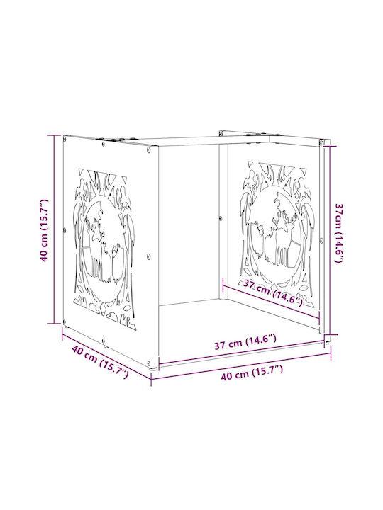 vidaXL Ξύλινο Ράφι Αποθήκευσης Ξύλων 40x40x40cm Μαύρο