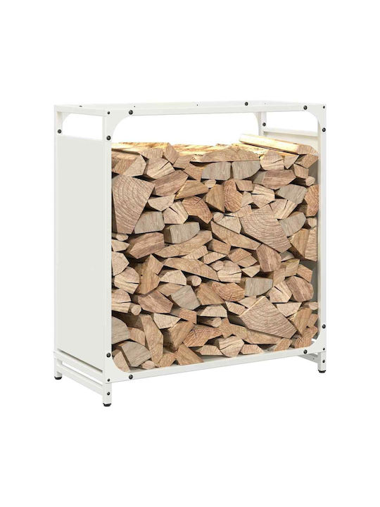vidaXL Lemn Raft Depozitare lemne 60x28x65cm Negru