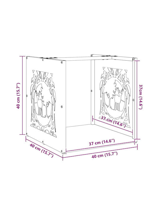 vidaXL Inox Ράφι Αποθήκευσης Ξύλων 40x40x40cm Ασημί