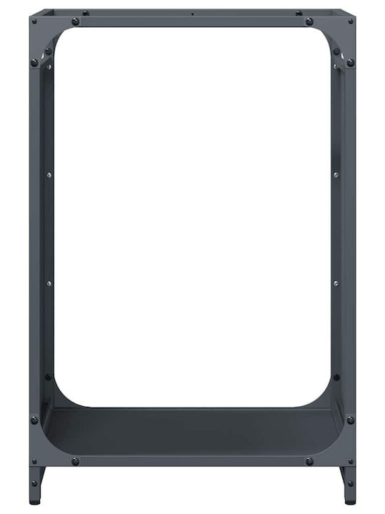 vidaXL Дърво Рафт Съхранение на Дърва 44x28x65см Сив