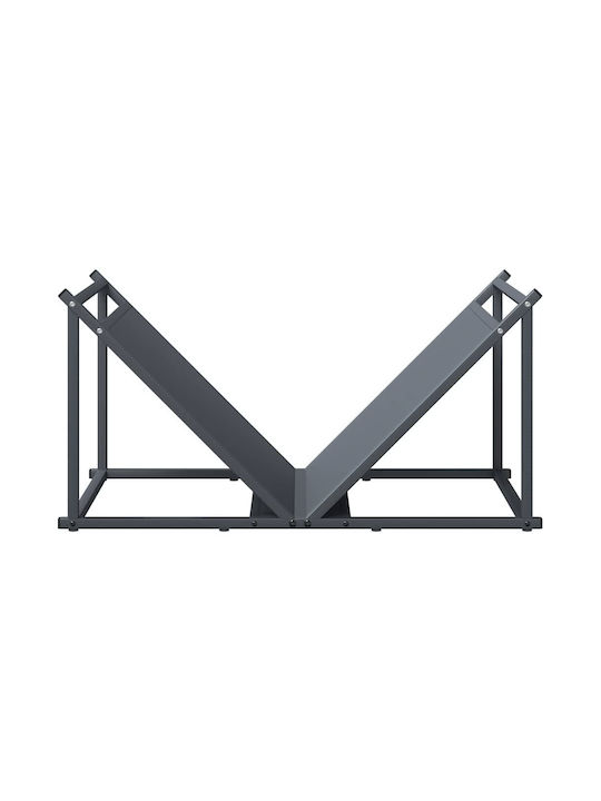 vidaXL Lemn Raft Depozitare lemne 70x43x34.5cm Gri