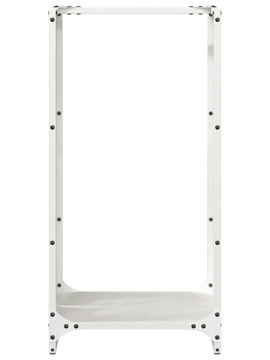 vidaXL Дърво Рафт Съхранение на Дърва 40x30x80см Бял