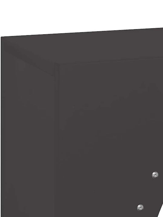 vidaXL Lemn Raft Depozitare lemne 50x23x100cm Negru