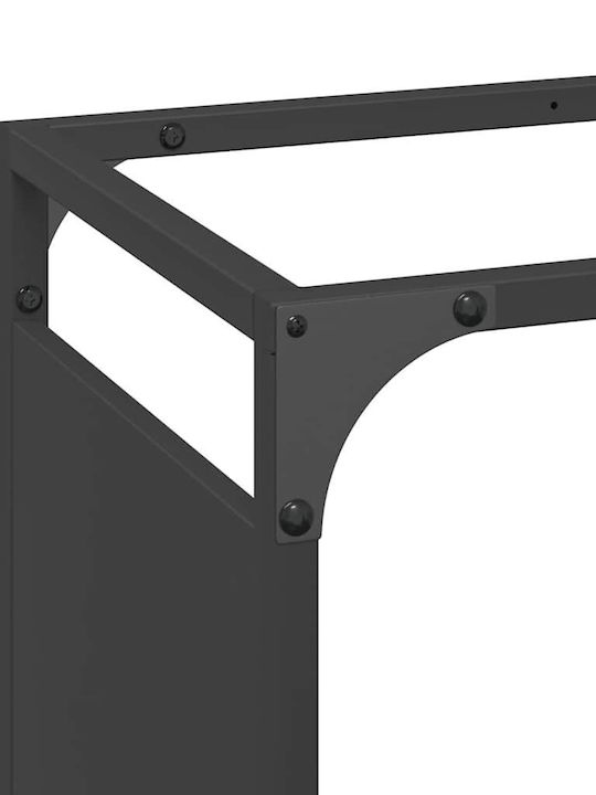 vidaXL Lemn Raft Depozitare lemne 60x28x65cm Negru