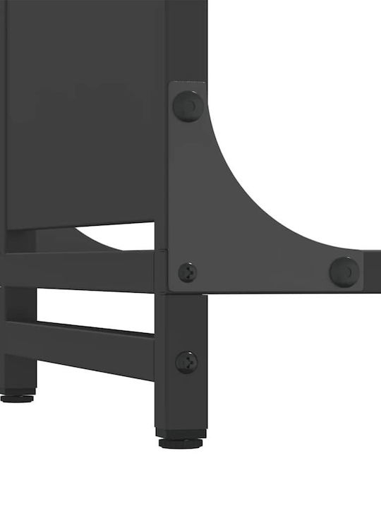 vidaXL Lemn Raft Depozitare lemne 60x28x65cm Negru