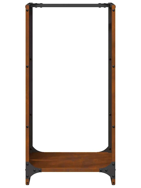 vidaXL Inox Shelf Wood Storage 40x30x80cm Silver
