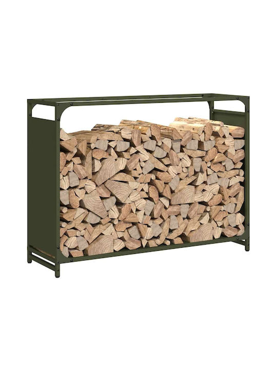 vidaXL Lemn Raft Depozitare lemne 90x28x65cm Verde