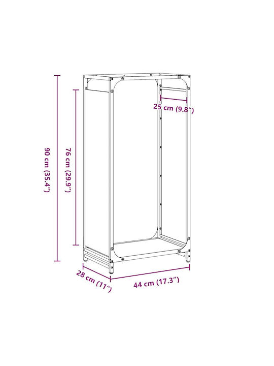 vidaXL Hölzernes Regal Holzlagerung 44x28x90cm