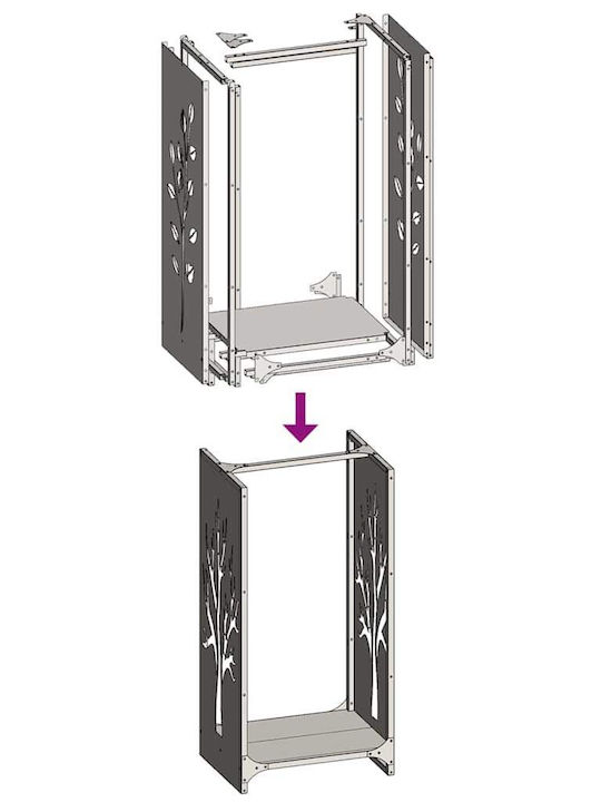 vidaXL Ξύλινο Ράφι Αποθήκευσης Ξύλων 40x30x80cm Μαύρο