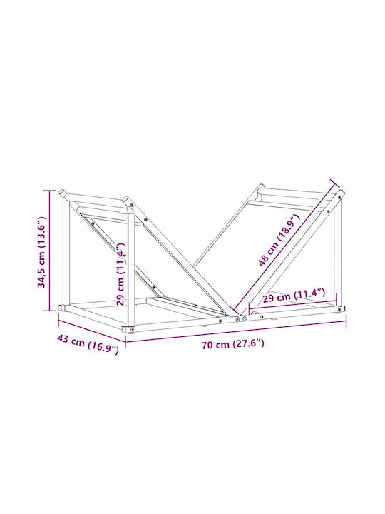 vidaXL Lemn Raft Depozitare lemne 70x43x34.5cm Verde