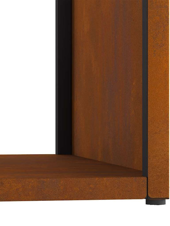 vidaXL Inox Shelf Wood Storage 40x40x40cm Silver