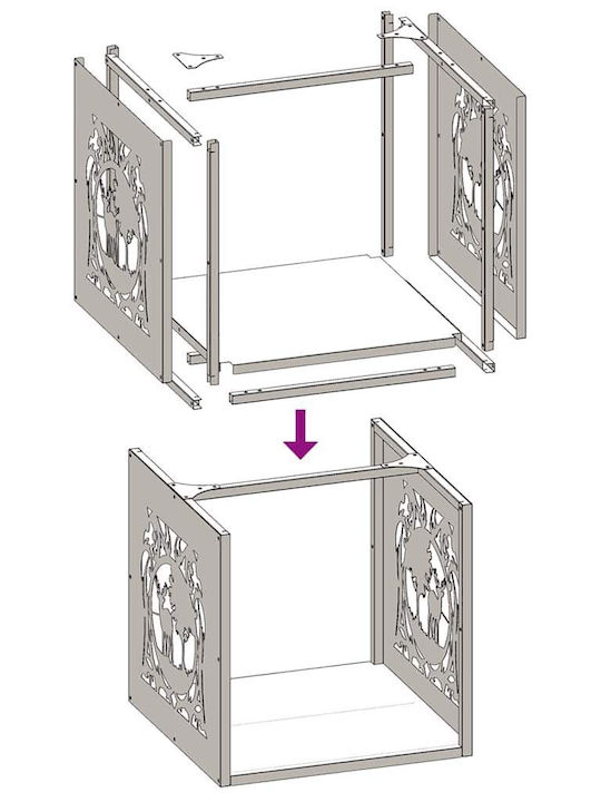 vidaXL Ξύλινο Ράφι Αποθήκευσης Ξύλων 40x40x40cm Λευκό