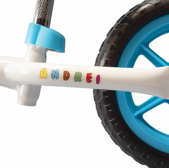 Action One Kids Balance Bike Baby Bliss 10 Inch Reversible Frame Stickers Included White