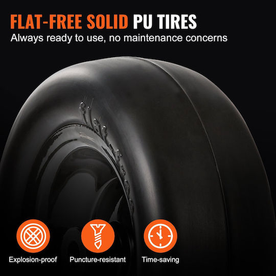 Ελαστικά Vevor Lan Mower Tires Rim 11x4-7" Tubeless Tractor Tires 2-pack Tire Wheel Assemby Flat-free Tire Pu 3 4" Centered Hub 3/4" Bushing Size 20 Pcs Adapters Riding Mowers Lawn Tractors