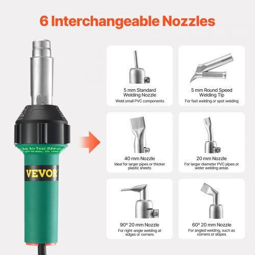 Aparat de sudură cu aer cald din plastic Vevor 1600W 17 accesorii