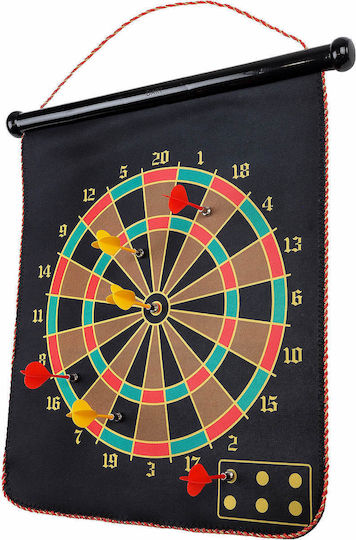Tablă de Darts Magnetică cu 6 Săgeți Magnetice, Pliabilă, Față Verso, 41 X 48 Cm