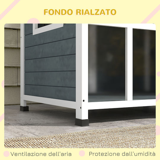 Pawhut Dog House Outdoor Gray 101x66.5x70.5cm