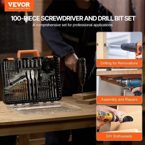 Vevor 100-Piece Drill & Screwdriver Set Multi-Purpose Case Cjzhqztz111pag8nyv0