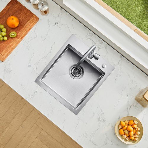Vevor Drop-In Spüle Inox B45xT40cm Silber