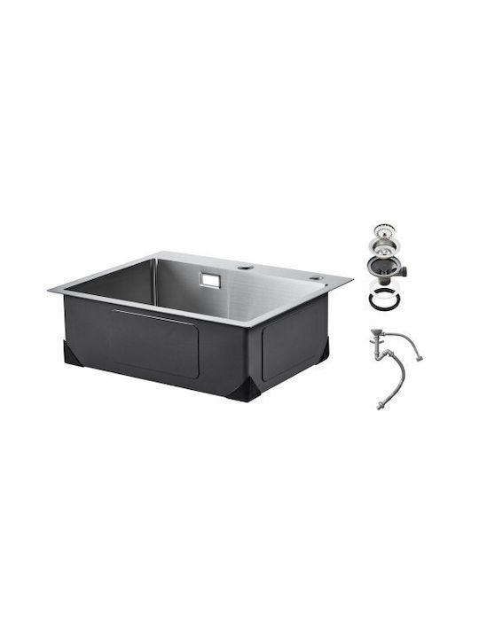 Vevor Επικαθήμενος Νεροχύτης Inox Μ65xΠ42cm Ασημί