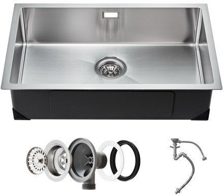 Vevor Υποκαθήμενος Νεροχύτης Inox Μ70xΠ43cm Ασημί