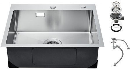 Vevor Gefäß Spüle Inox B65xT42cm Silber