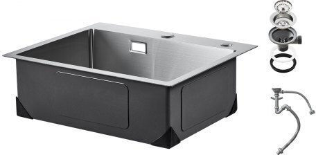 Vevor Επικαθήμενος Νεροχύτης Inox Μ55xΠ45cm Ασημί