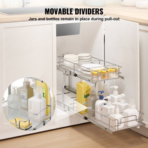 Vevor Double Cabinet Organizer Drawer 12"x21" Fzslldggec12vmaa1v0
