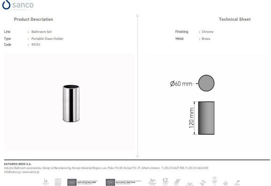 Sanco Стенна Чаша За Нея Chrome
