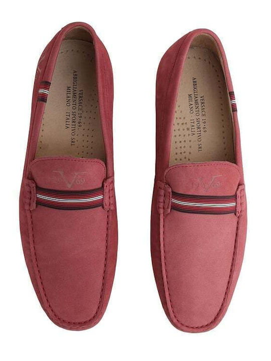 Men's Leather Loafers Red