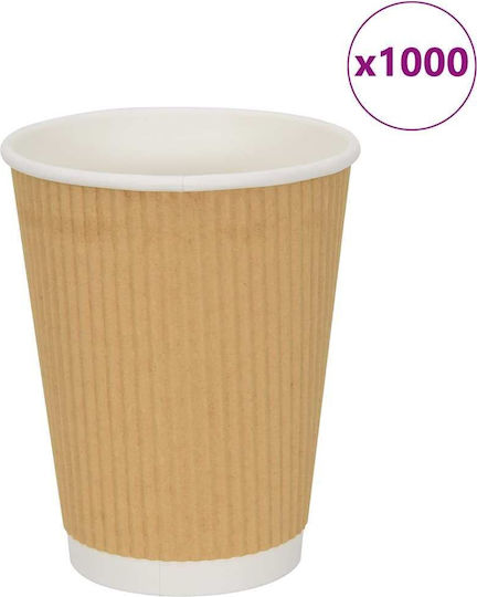 Vidaxl Χάρτινα Ποτήρια Καφέ 500 Τεμάχια 12oz 300ml Καφέ Καφέ