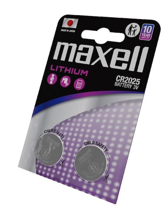 Maxell Μπαταρίες Λιθίου Ρολογιών CR2025 3V 2τμχ